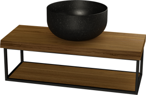 Balmani Life Edge Mini lave-mains suspendu 55 x 22,5 cm avec Bowl en granite doux avec cadre noir