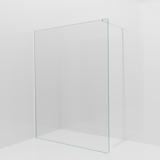 Balmani Modular inloopdouche: 160 x 200 cm, Extra helder glas met coating, Mat witte profielen