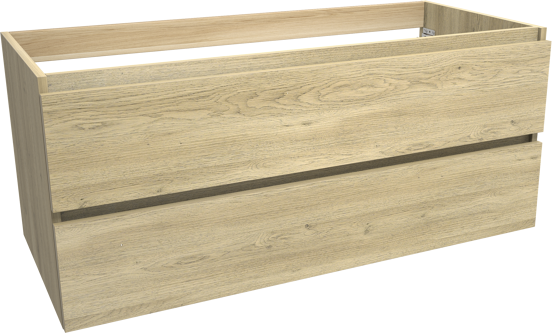 Balmani Lucida zwevende wastafelonderkast 120 x 55 cm verweerde eik 2 lades