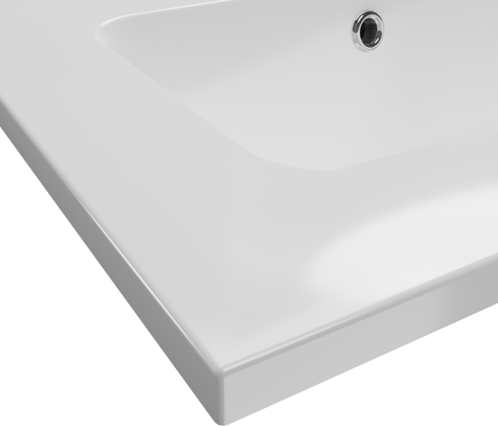 Storke Diva enkele wastafel glanzend wit composiet 45 x 40 cm