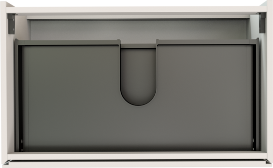 Storke Edge hängender Waschbeckenunterschrank: 85 x 52 cm, Weiß matt, 2 Schubladen