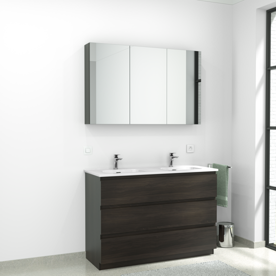 Linie Montro armoire de toilette 120 x 75 cm noyer foncé