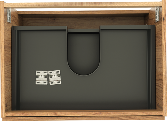 Balmani Lucida meuble sous-lavabo suspendu 75 x 55 cm teck 2 tiroirs
