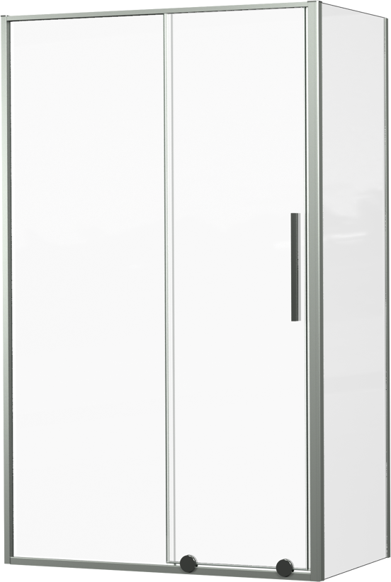 Luca Varess Morano douchecabine met schuifdeur en vaste zijwand 120 x 70 cm helder glas glans chroom profiel