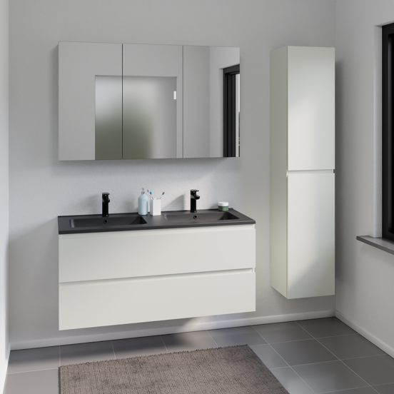 Linie Lado zwevende wastafelonderkast 120 x 46 cm greige 2 lades
