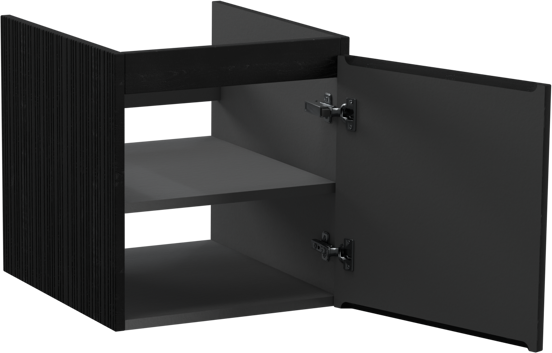 Storke Ribs zwevende wastafelonderkast 45 x 52 cm zwarte eik
