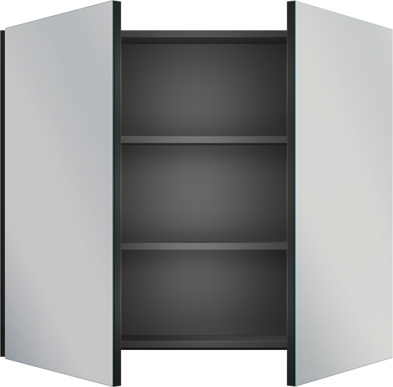 Linie Montro armoire de toilette 90 x 75 cm noir mat