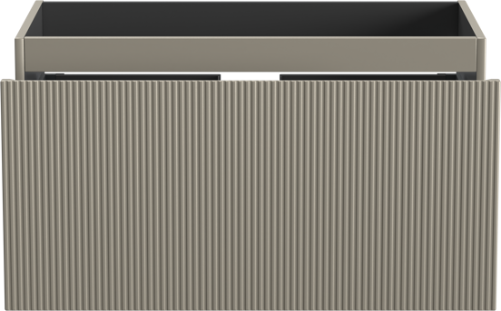 Storke Ribs hängender Waschbeckenunterschrank: 95 x 52 cm, Seidengrau, 2 Schubladen