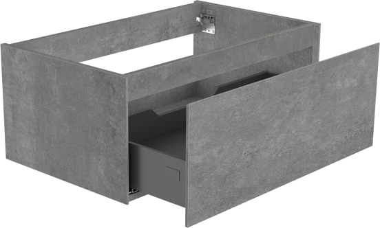 Storke Edge zwevende wastafelonderkast 75 x 52 cm beton donkergrijs 1 lade