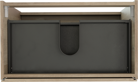 Storke Edge meuble sous-vasque a poser 80 x 46 cm chêne brut 3 tiroirs