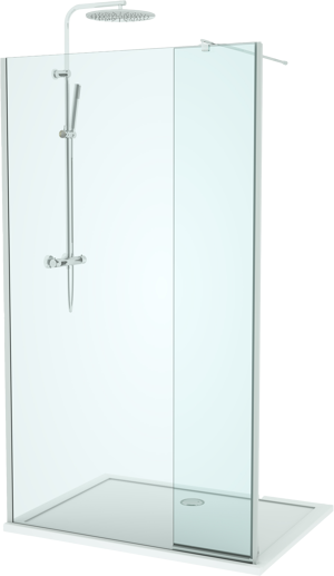 Linie Twist inloopdouche met beweegbare zijwand 120 x 200 cm helder glas glanzend chroom profiel