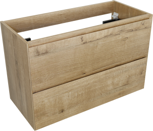Balmani Mitra Compact zwevend wastafelonderkast 100 x 46 cm ruwe eik 2 lades