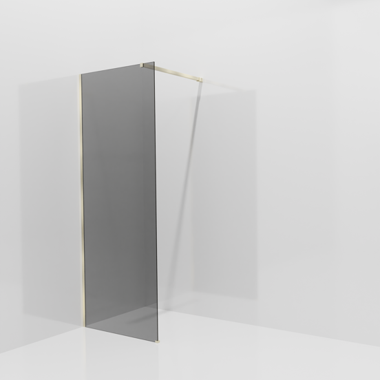 Balmani Modular Walk-In Dusche: 80 x 200 cm, Rauchglas, inklusive Coating, Profil Brushed Champagne Gold
