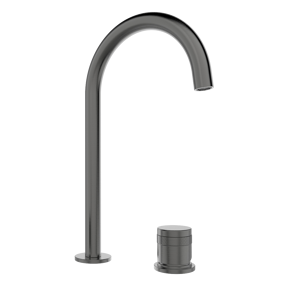 Blaufoss Pavilion Curve verhoogde wastafelkraan Brushed GunMetal