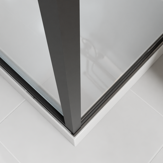 Luca Varess Talan cabine de douche avec portes pivotantes 90 x 120 cm verre transparent profil noir mat