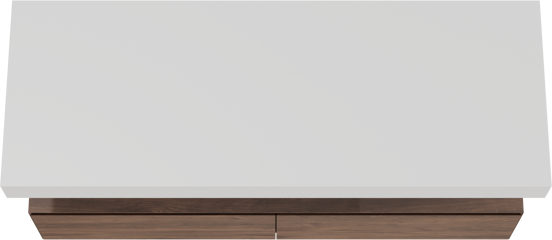 Balmani Mitra Elements hängendes Möbelstück Set: 150 x 55 cm, Amerikanischer Nussbaum mit Dominus Einzel- oder Doppel Waschtischplatte, Solid Surface Weiß matt