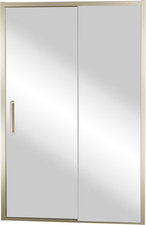Balmani Senses Design porte coulissante à droite 160 cm x 210 cm verre miroir reflex, Profil Brushed Champagne Gold