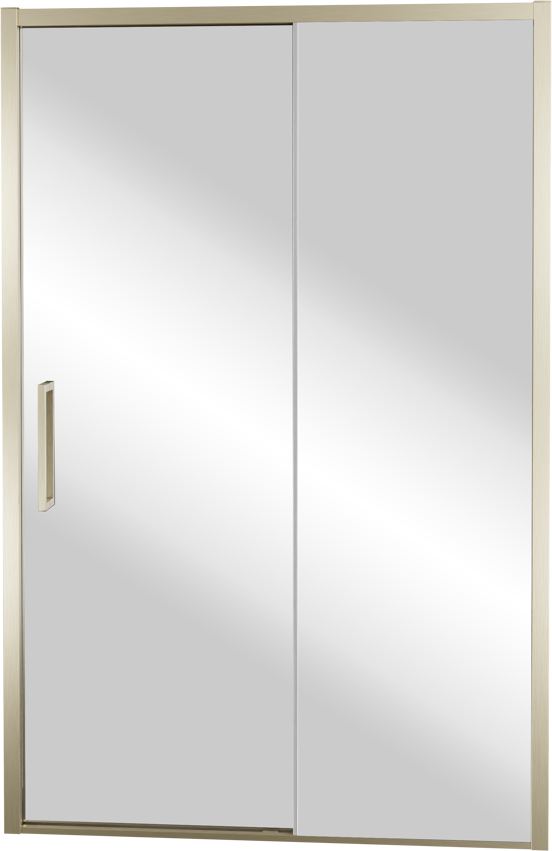 Balmani Senses Design douche schuifdeur rechts 160 cm x 210 cm Reflex spiegelglas, Brushed Champagne Gold profielen