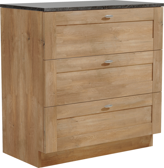 Linie Classo meuble salle de bains à poser 80 x 46 cm chêne naturel avec Lado tablette simple en mélaminé ardoise gris