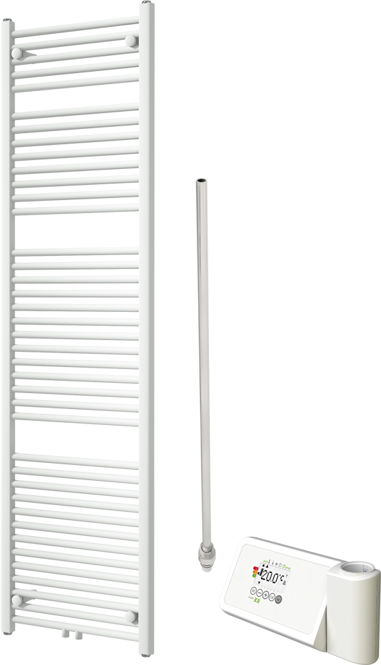 Vipera Kanza sèche-serviettes Simple 50 x 180 cm chauffage électrique blanc mat raccordement latéral et central possible 800W, résistance incluse