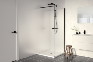 Linie Walk-In inloopdouche 90 x 200 cm helder glas mat zwart profiel