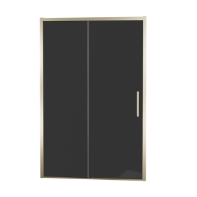 Balmani Senses Design douche schuifdeur omkeerbaar 140 cm x 210 cm Rookglas, Brushed Champagne Gold profielen