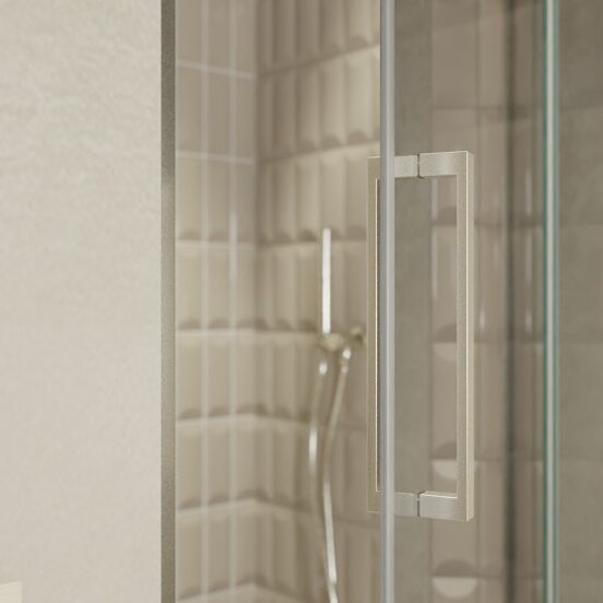 Balmani Senses Design porte pivotante à droite 100 cm x 210 cm verre Miroir Reflex, Profil Brushed CoolMetal, coating inclus