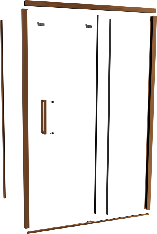 Balmani Senses Design 140 cm rechts douchecabine met schuifdeur profielenset brushed rosegold