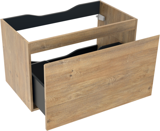 Linie Lado meuble sous-lavabo suspendu 80 x 46 cm chêne naturel 1 tiroir
