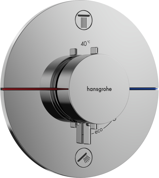 Hansgrohe Showerselect Comfort S Unterputz-Duschthermostat 2 Verbraucher Chrom glänzend