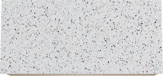 Balmani Mitra hängendes Möbelstück Set: 120 x 55 cm, Rohe Eiche, mit Stretto Einzel- oder Doppel Waschtischplatte, Terrazzo in Weiß/Schwarz matt