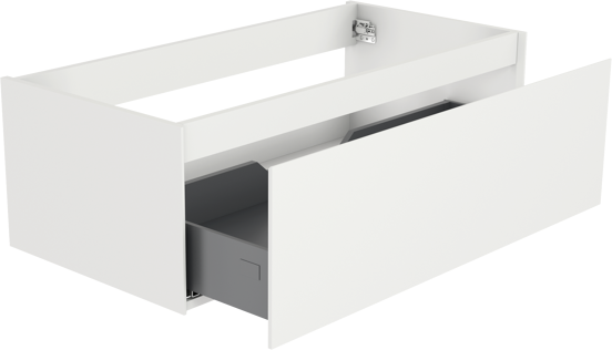 Storke Edge hängender Waschbeckenunterschrank: 105 x 52 cm, Weiß matt, 1 Schublade