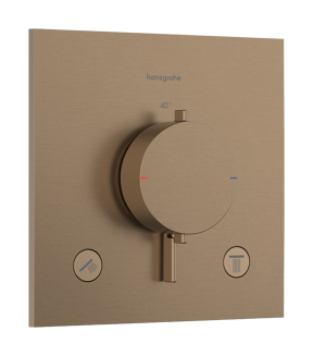 Hansgrohe Ecostat Comfort E Thermostat-Duscharmatur: Unterputz, für 2 Verbraucher, Brushed Bronze