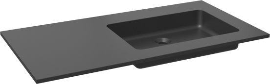 Storke Scuro Waschtisch, rechts, Quarz matt, 100 x 52 cm