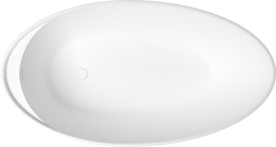 Balmani Colea ovaal vrijstaand bad 160 x 86 cm Solid Surface mat wit met geïntegreerde legplank