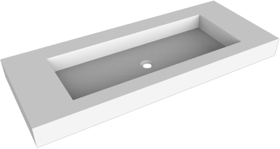 Balmani Modus plan simple pour 2 trous de robinet mat Solid Surface 135 x 55 cm