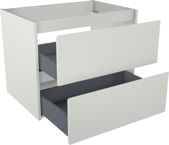 Storke Seda zwevend wastafelonderkast 75 x 52 cm mat wit 2 lades