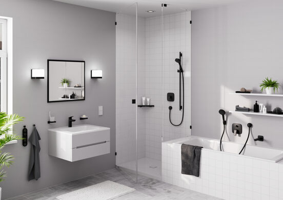 Hansgrohe Porter S support mural douchette noir mat
