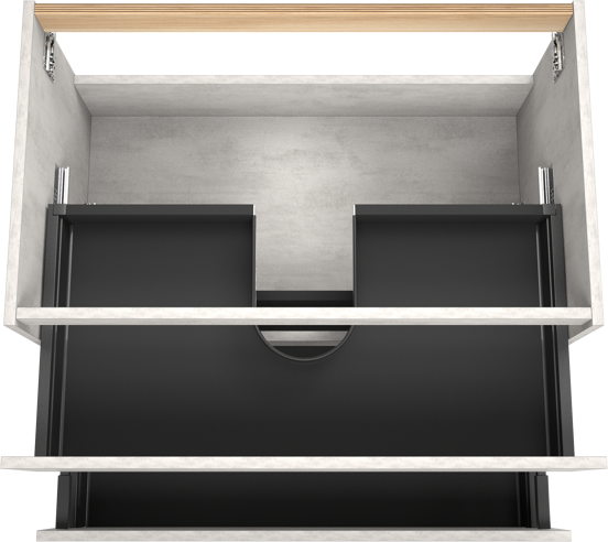 Balmani Lucida meuble sous-lavabo suspendu 90 x 55 cm béton gris argent 2 tiroirs