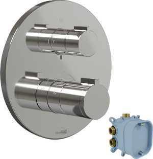 Blaufoss Smartbox Round thermostatische inbouw douchekraan 2 functies glanzend chroom