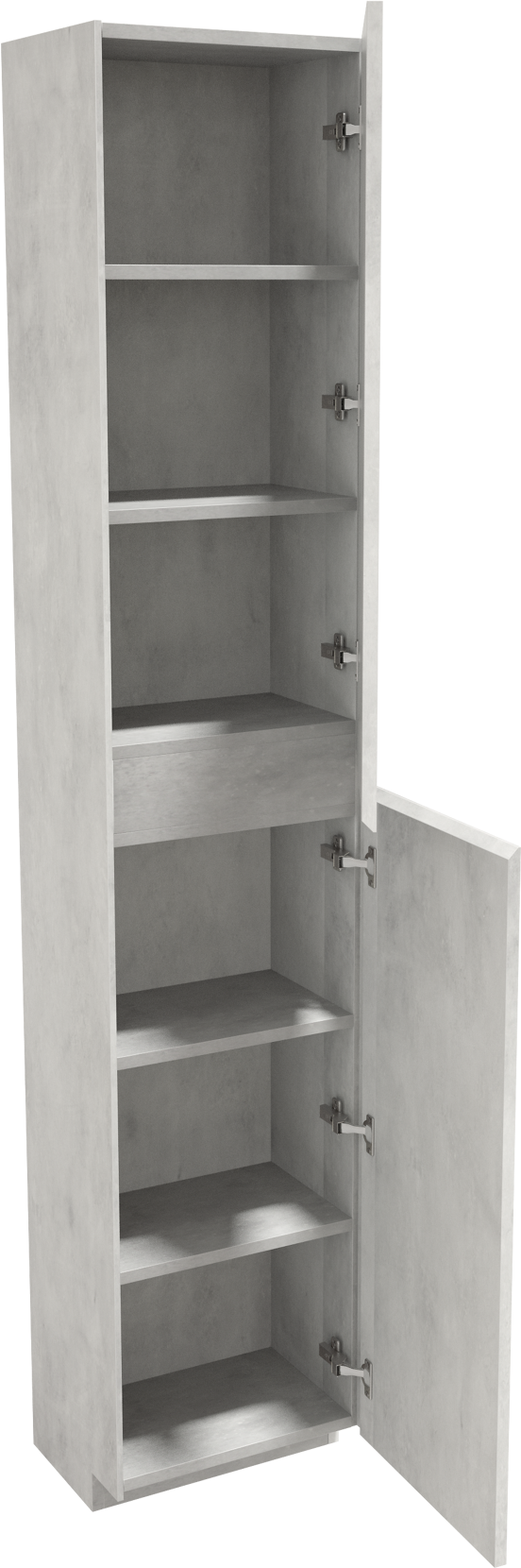 Storke Edge staande badkamerkast rechts beton zilvergrijs 40 x 30 x 200 cm