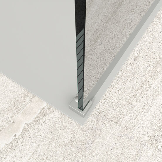 Balmani Modular douche à l'italienne 180 x 200 cm verre miroir reflex profil chrome brillant