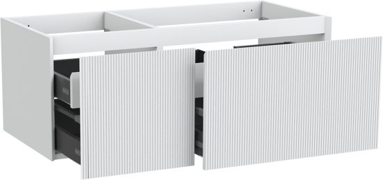 Balmani Fila meuble sous-vasque suspendu 120 x 55 cm asymétrique à droite blanc mat 4 tiroirs