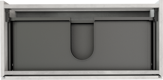 Storke Edge zwevende wastafelonderkast 80 x 40 cm beton zilvergrijs 2 lades
