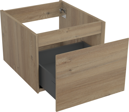 Storke Edge meuble sous-lavabo suspendu 45 x 52 cm chêne brut 1 tiroir