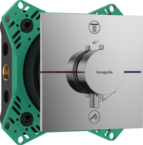 Hansgrohe Showerselect Comfort E Thermostat-Duscharmatur: Unterputz, für 2 Verbraucher, Chrom glänzend