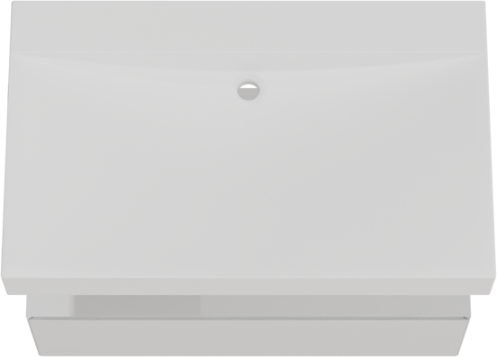 Balmani Mitra Elements meuble salle de bains suspendu 90 x 55 cm blanc mat avec Wave plan simple en solid surface blanc mat