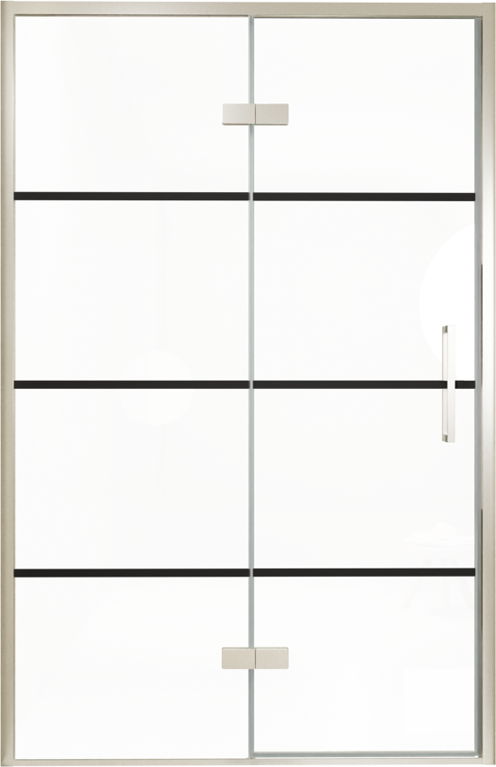 Balmani Senses Design douche draaideur links 140 cm x 210 cm Lined glas, Brushed CoolMetal profielen