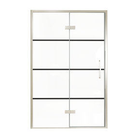 Balmani Senses Design porte pivotante à gauche 140 cm x 210 cm verre Lined, Profil Brushed CoolMetal