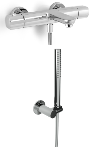 Blaufoss Boris thermostatische kraan muurmontage opbouw badkraan glanzend chroom